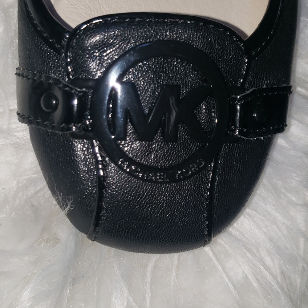Michael Kors Black Leather Emblem Flats